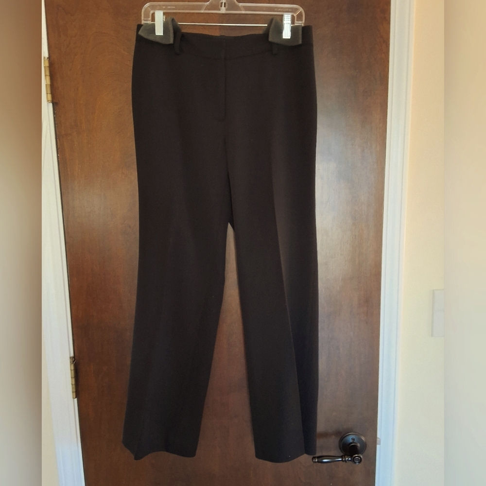 Brooks Brothers Classic, Black Fully Lined Women's Wool Gaberdine Dress Pants, 6